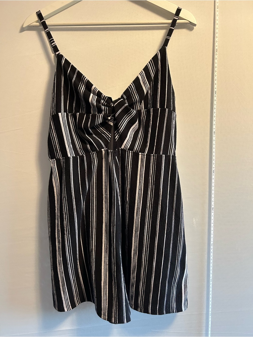 wild fable Black & White Striped Knot-Front Mini Dress